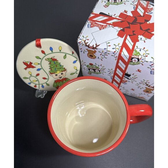 Temp-tations by Tara ELF HOLIDAY LIGHTS 16 Oz Mug with Lid Coaster Ornament - Picture 8 of 12